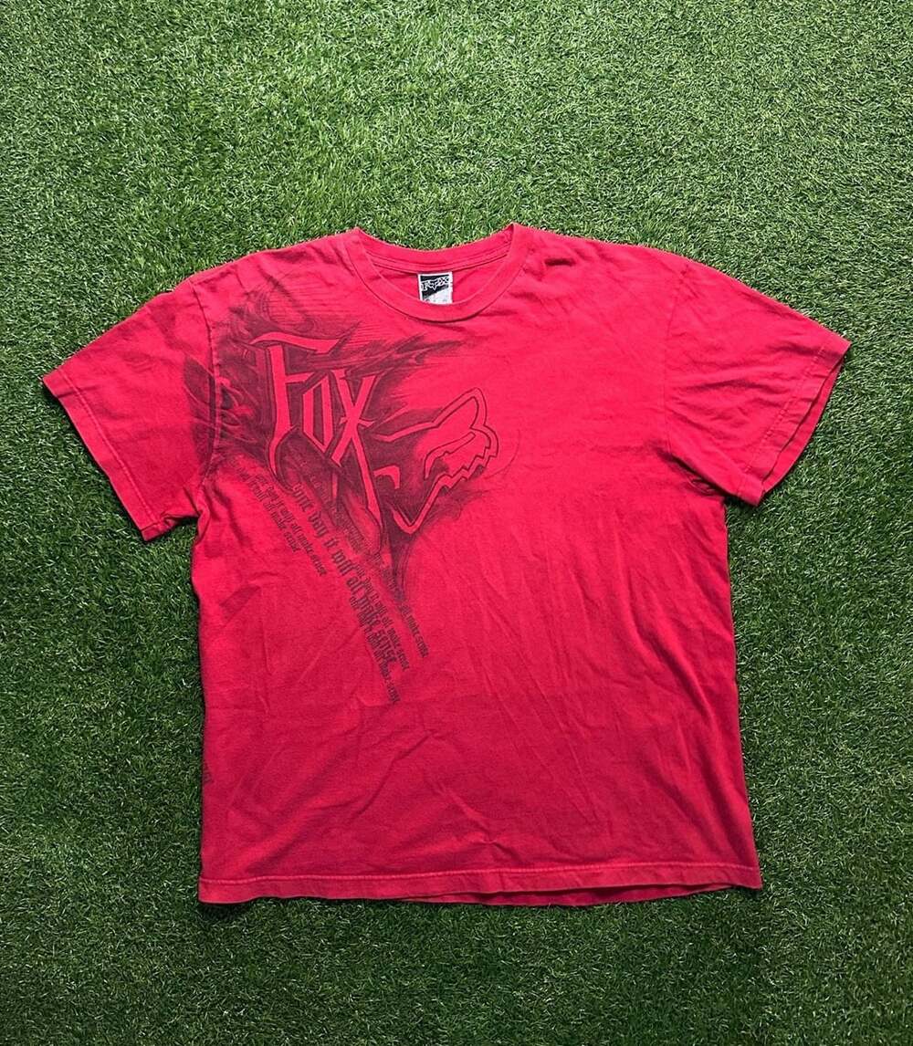 Y2K 2000s Fox Racing Motocross Grunge T-Shirt.